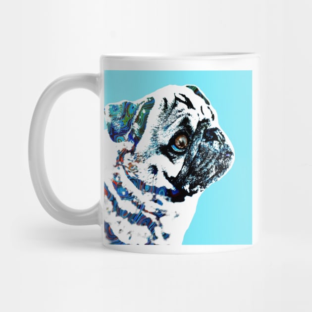 Pug Dog 166 blue by artbylucie